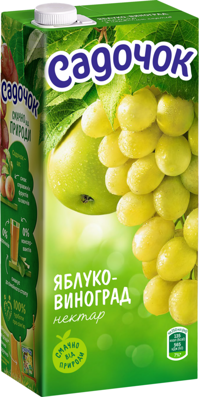 Нектар САДОЧОК яблуко-виноград, 1,93 л